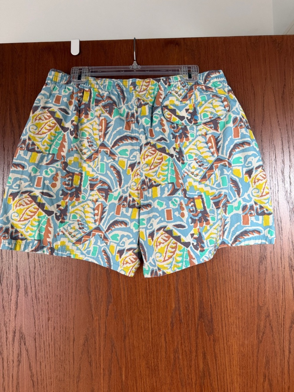 Patagonia Women's Teal & Yellow Patterned Athletic Shorts - Picture 3 of 5
